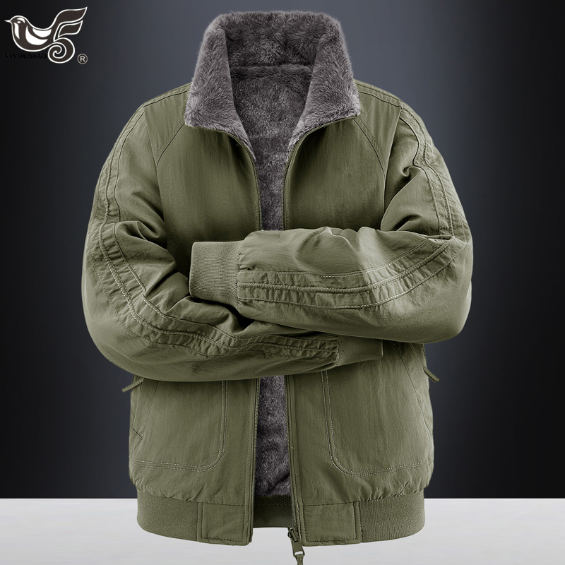 Winter Clothing Game - Herren-Parkas Dicke Warme Wendbare Mäntel Wattierte
