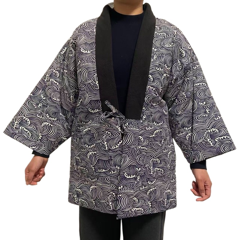 Traditional Winter Japanese Clothing - Traditionelle japanische Hanten-Jacke, Unisex-Winter-Kimono-Mantel, gesteppte Noragi-Strickjacke