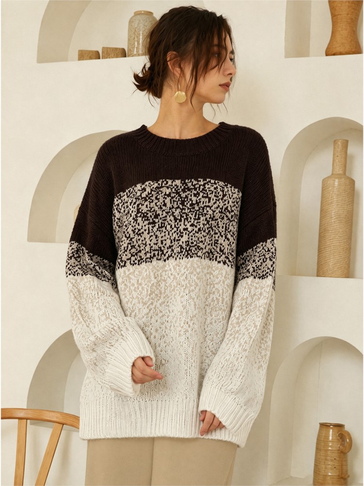 Winter Clothing Plus Size - Damen Übergröße Lässiger Gestrickter Winter Langarm-Strickpullover