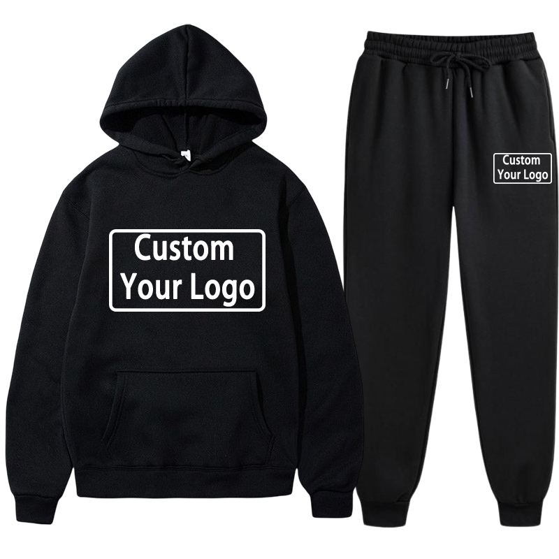 Winter Clothing Women'S - Anpassbares Logo-Druck Hoodie-Jogginghosen-Set für Männer und