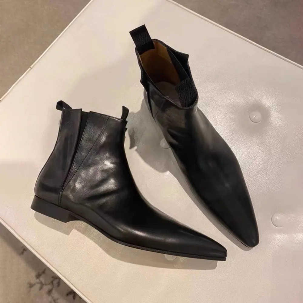 Winter Clothing Brands - Luxuriöse Damen-Kurzstiefel Herbst/Winter Echtleder Spitze Chelsea-Stiefel