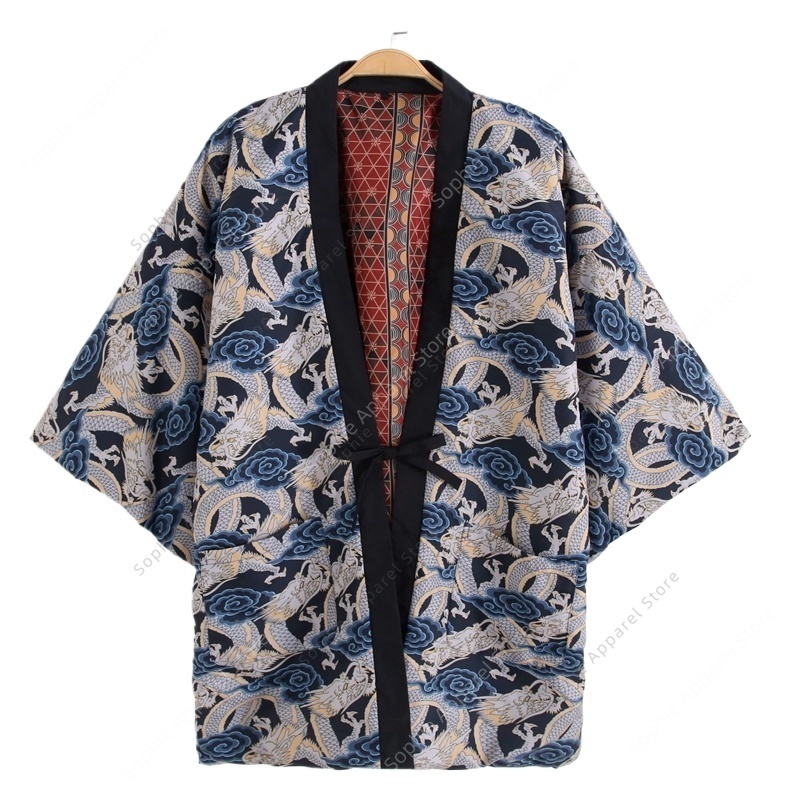Traditional Winter Japanese Clothing - Herbst Winter Japanischen Drachen Druck Hanten