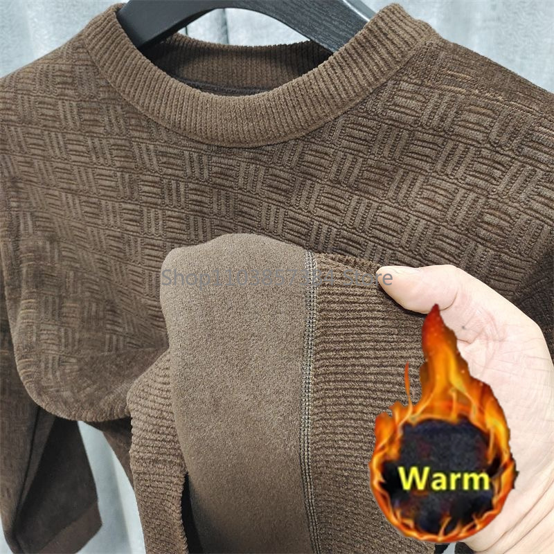 Winter Clothing Brands - Strickwaren Herrenpullover Neue Herbst-Winter-Kollektion Rundhals-Sweatshirts Einfarbige