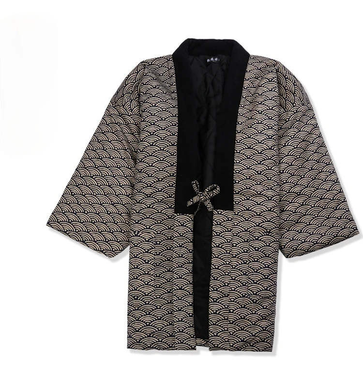 Traditional Winter Japanese Clothing - Hanten Jacke Herren gepolsterte Baumwolle Winter
